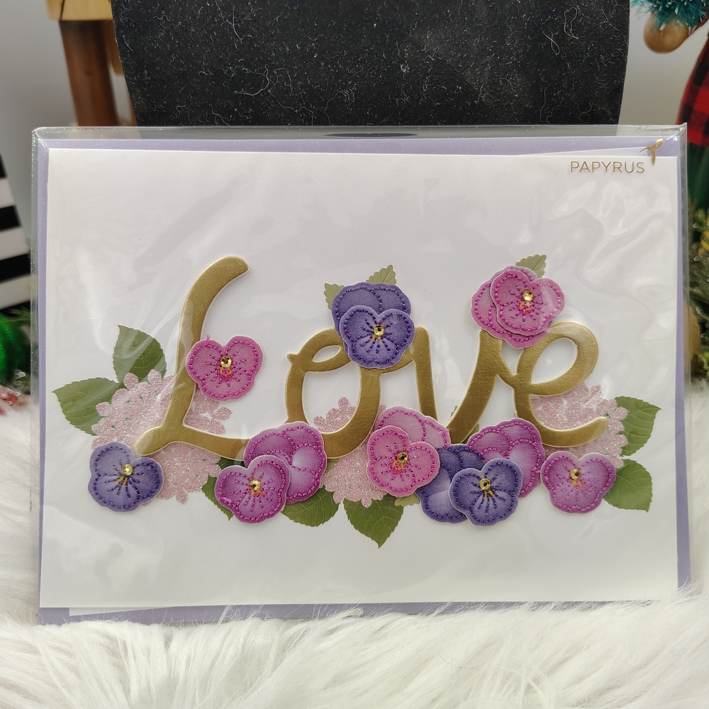 Papyrus Love Greeting Card with Floral Design